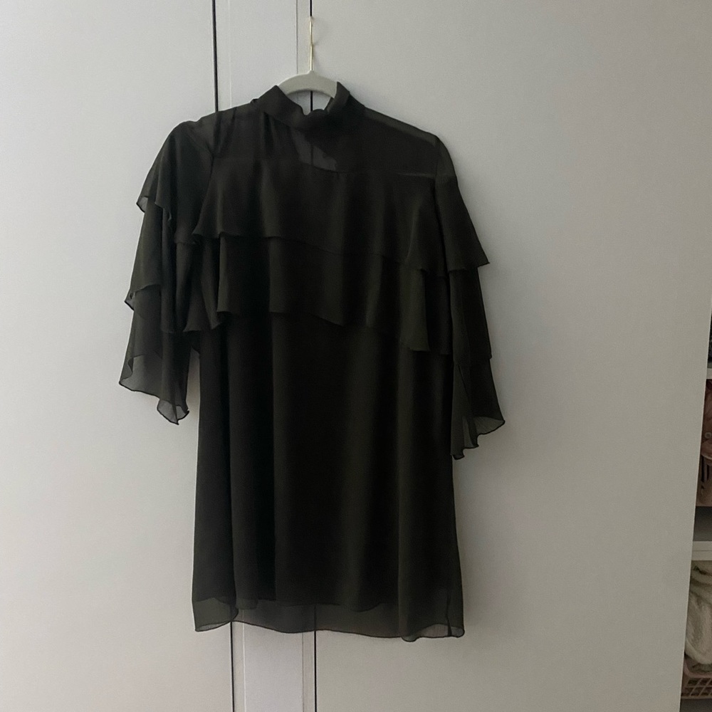 Green mock neck mini